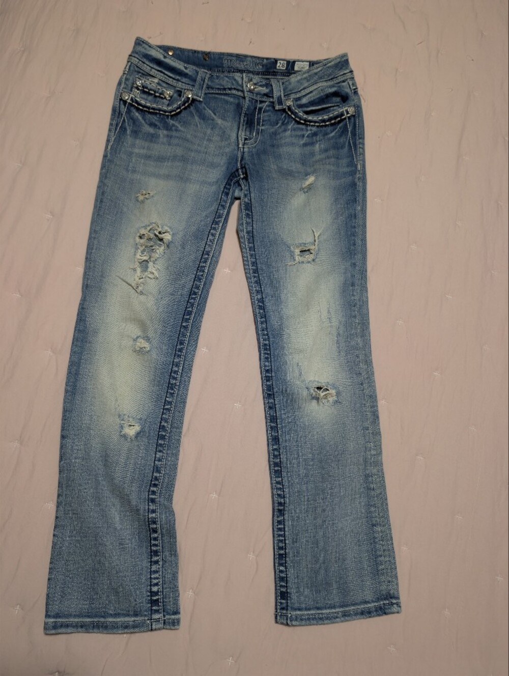 Miss Me Medium Blue Ripped Skinny Jeans